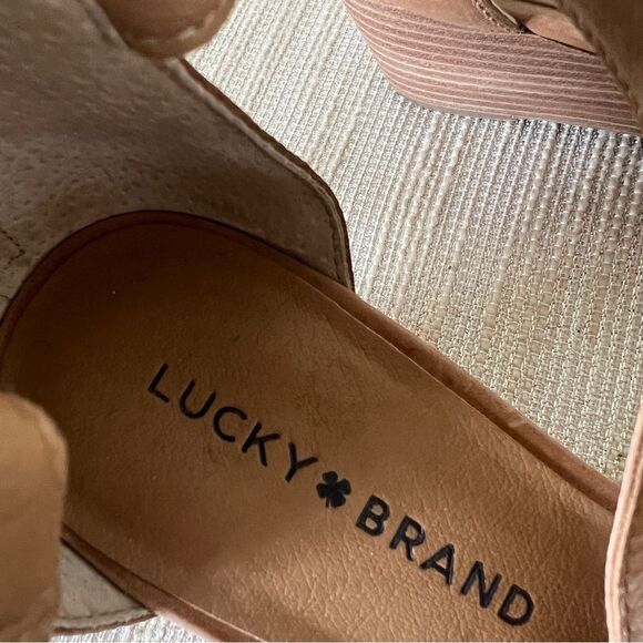 Lucky Brand Women's Jenley Wedges Sz 8 EUC Tan Leather - Picture 7 of 16